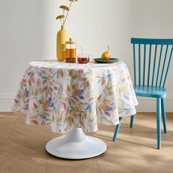 Nappe imprimé feuillage entretien facile, multicolore