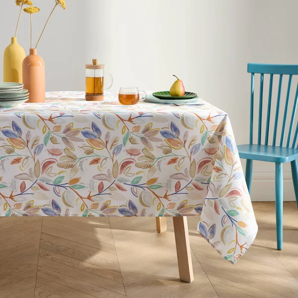 Nappe imprimé feuillage entretien facile, multicolore