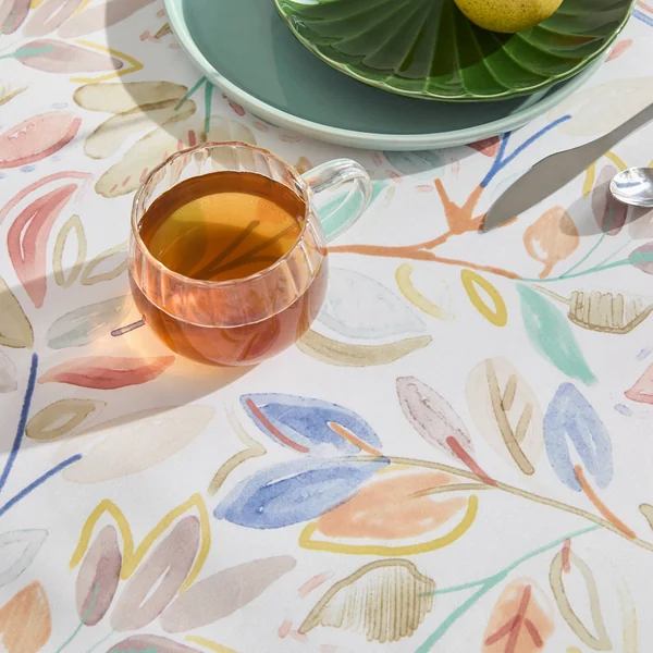Nappe imprimé feuillage entretien facile, multicolore