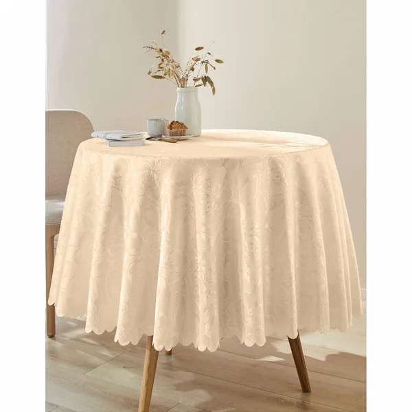 Nappe jacquard damassé, vanille