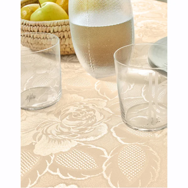 Nappe jacquard damassé, vanille