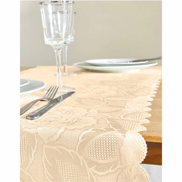 Nappe jacquard damassé, vanille