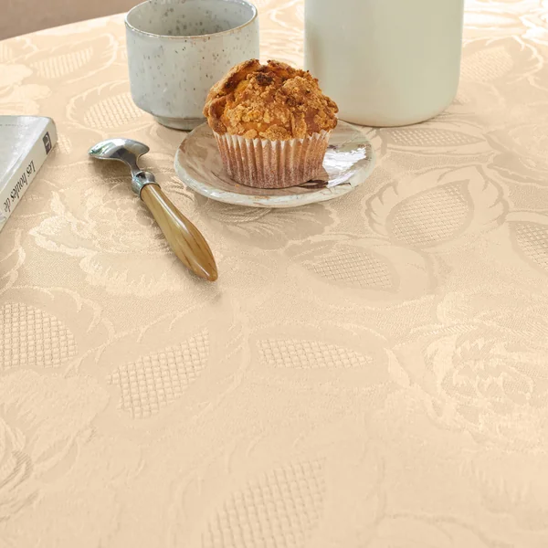 Nappe jacquard damassé, vanille