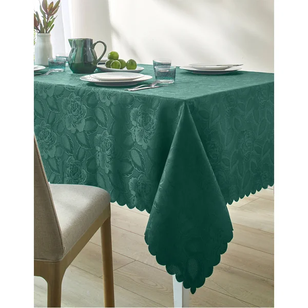 Nappe jacquard damassé, vert bouteille