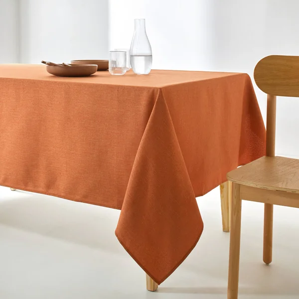 Nappe tramée effet chiné , rouille