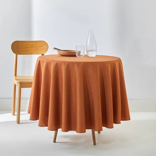 Nappe tramée effet chiné , rouille
