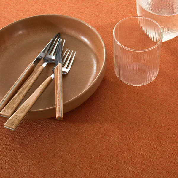 Nappe tramée effet chiné , rouille