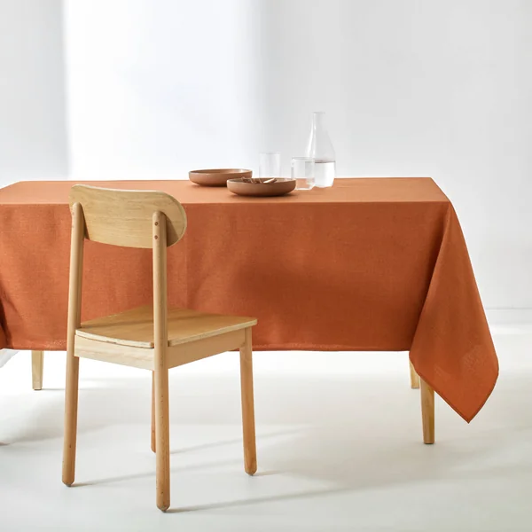 Nappe tramée effet chiné , rouille
