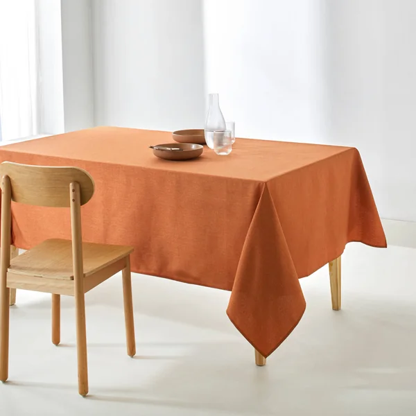 Nappe tramée effet chiné , rouille