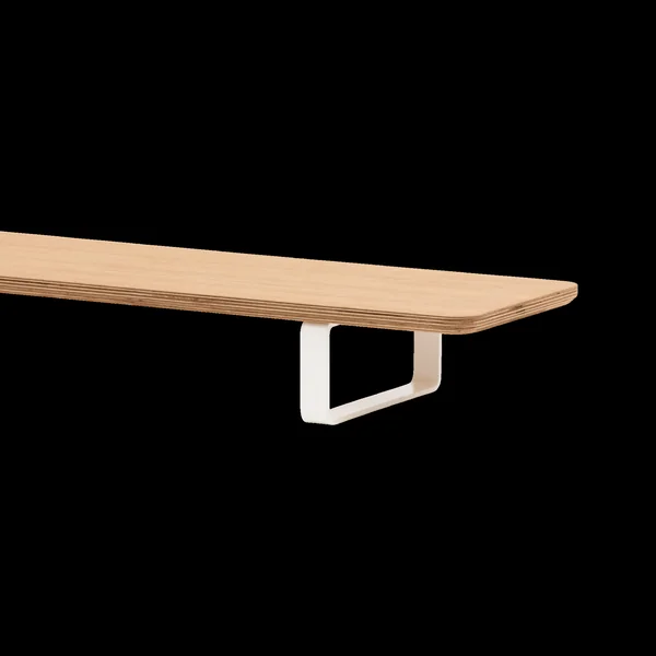 OAKYWOOD Etagére de bureau - Pieds blanc - Placage chêne