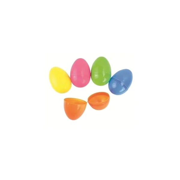 OEUFS PLASTIQUE COLORES 8CM X5 PIECES