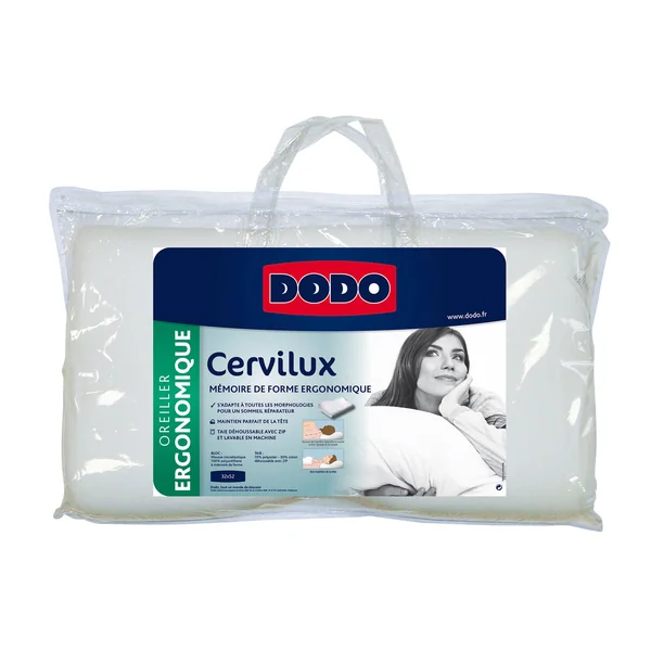 Oreiller multiposition ergonomique Cervilux, blanc