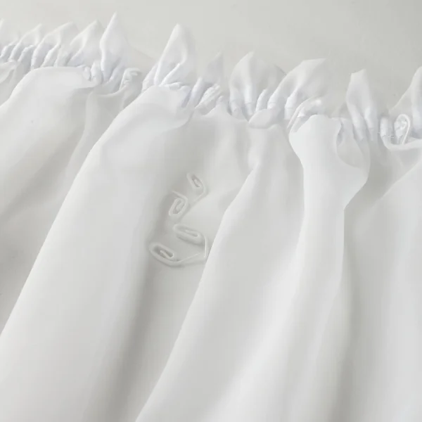 Panneau voile uni finition galon fronceur, blanc