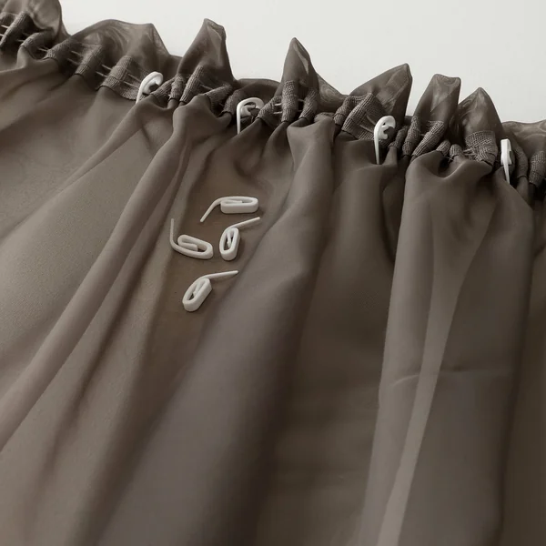 Panneau voile uni finition galon fronceur, gris
