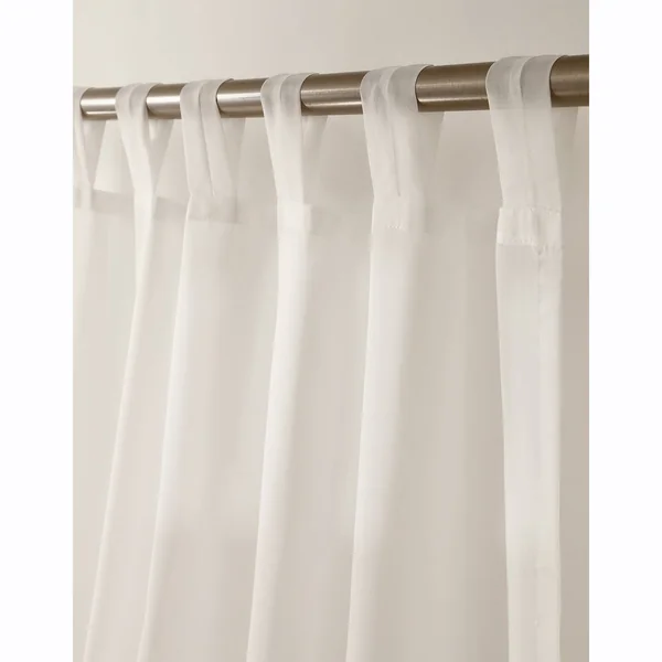 Panneau voile uni finition pattes, ivoire