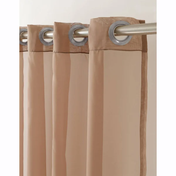 Panneau voile uni finition œillets, taupe