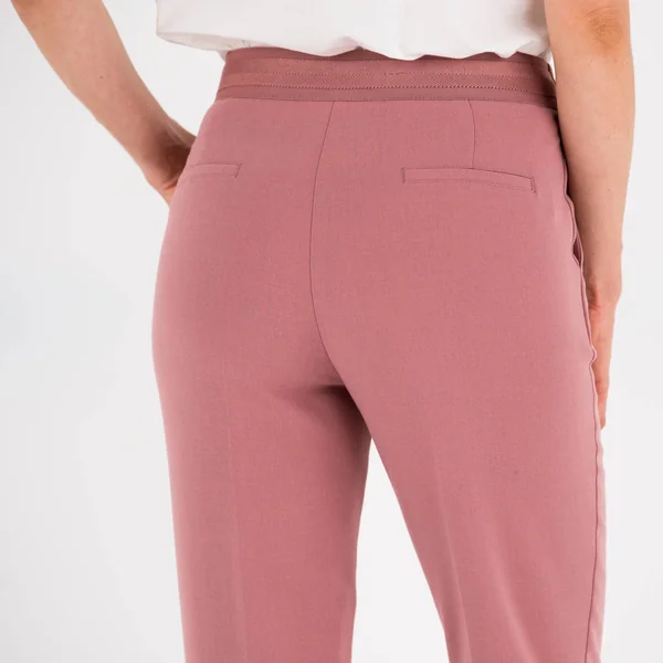 Pantalon 7/8ème coupe cigarette, uni, bois de rose