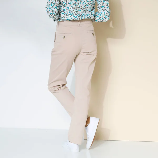 Pantalon chino stretch, beige