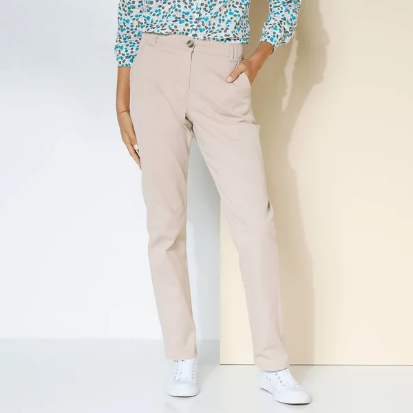 Pantalon chino stretch, beige