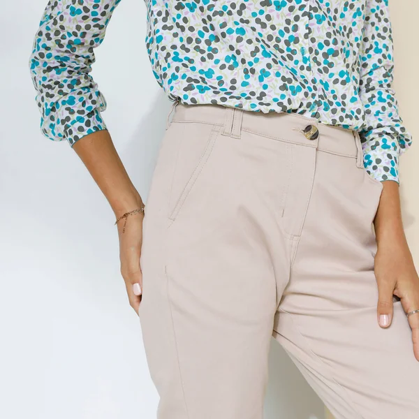 Pantalon chino stretch, beige