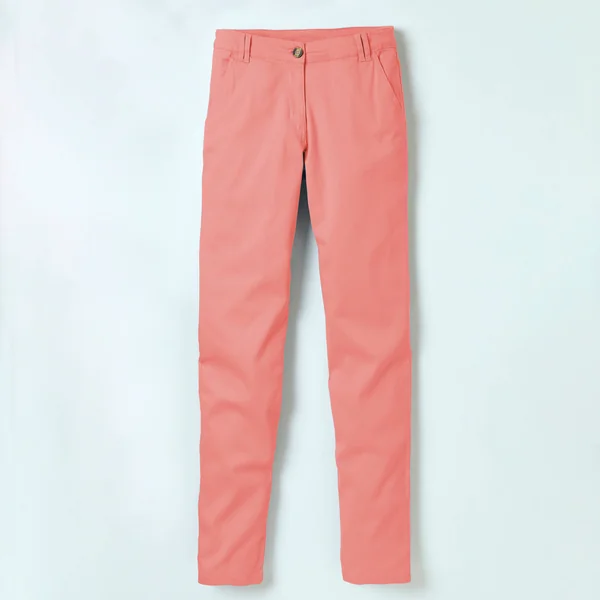 Pantalon chino stretch, corail clair