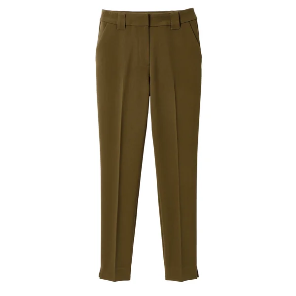 Pantalon cigarette, fluide, kaki