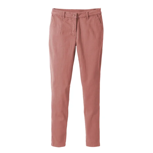 Pantalon coupe mom taille haute, stretch, rose grisé