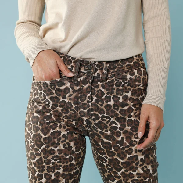 Pantalon droit imprimé léopard, Spécial Petites, taupe / chocolat