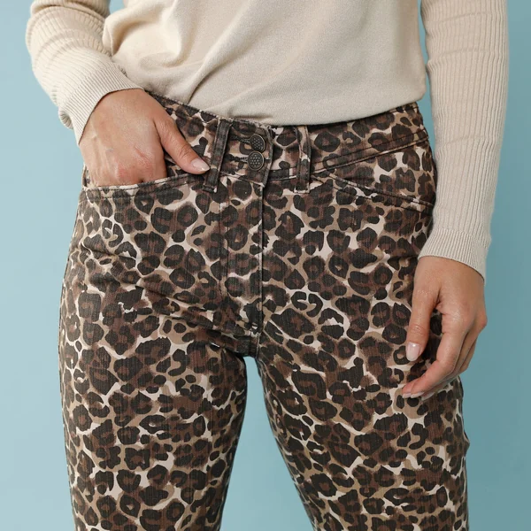 Pantalon droit imprimé léopard, Spécial Petites, taupe / chocolat