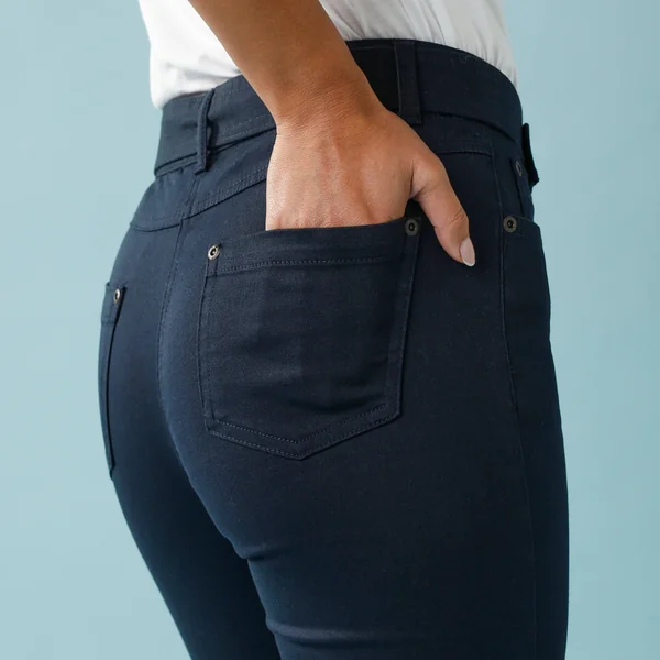 Pantalon droit, Spécial Petites, marine