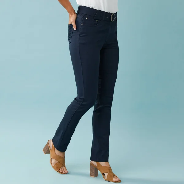 Pantalon droit, Spécial Petites, marine