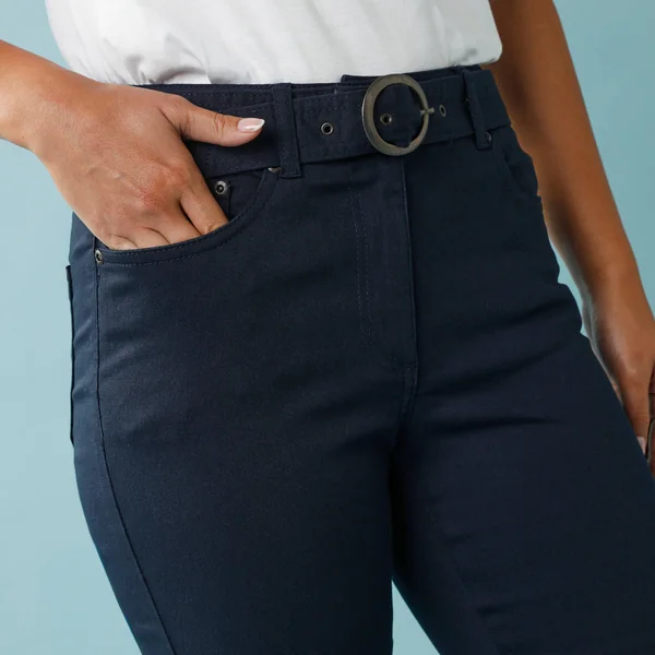 Pantalon droit, Spécial Petites, marine