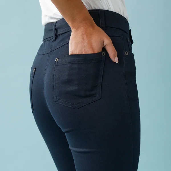 Pantalon droit, Spécial Petites, marine