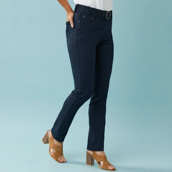 Pantalon droit, Spécial Petites, marine