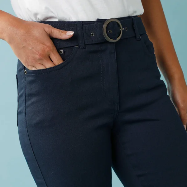 Pantalon droit, Spécial Petites, marine