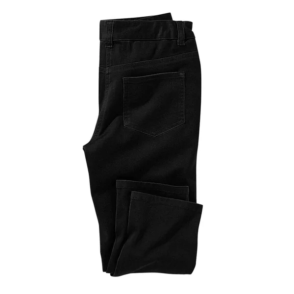Pantalon effet ventre plat, coton stretch, noir
