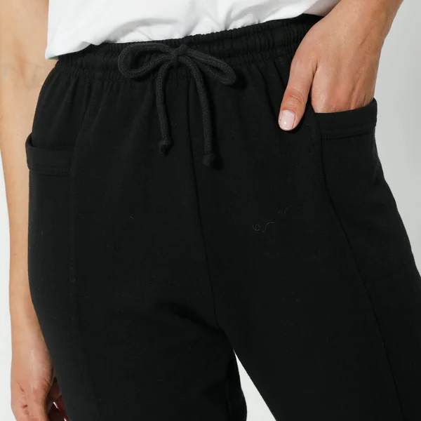 Pantalon jogging, molleton gratté, noir