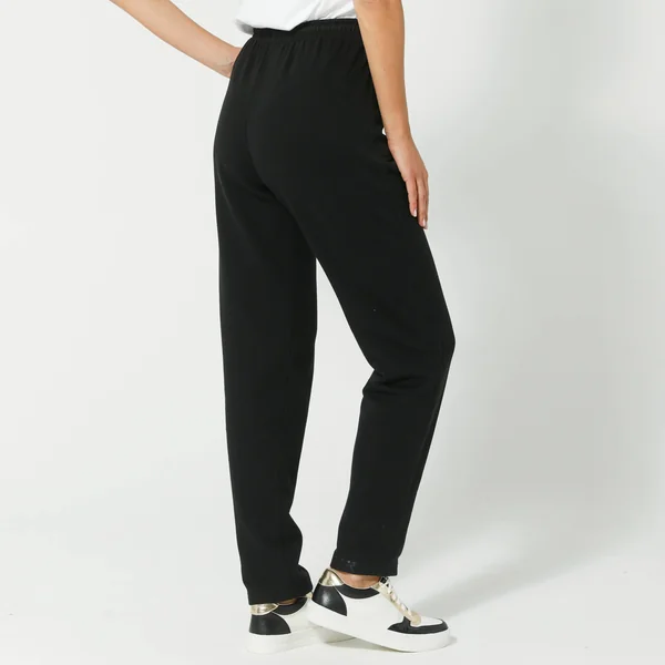Pantalon jogging, molleton gratté, noir