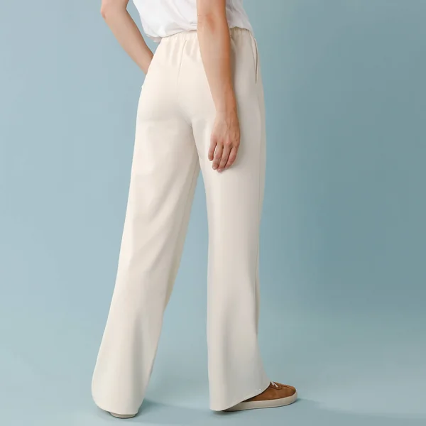 Pantalon large spécial Petites en maille fluide, écru