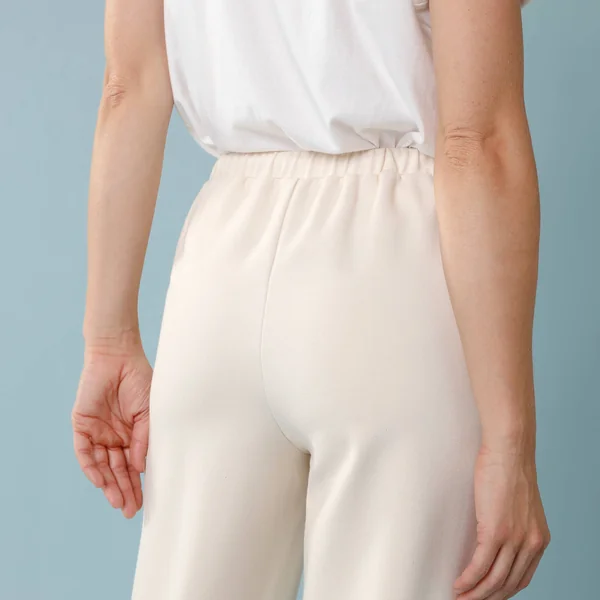 Pantalon large spécial Petites en maille fluide, écru
