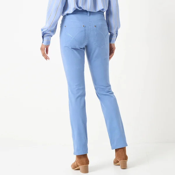 Pantalon sculptant, 5 poches, bleu grisé