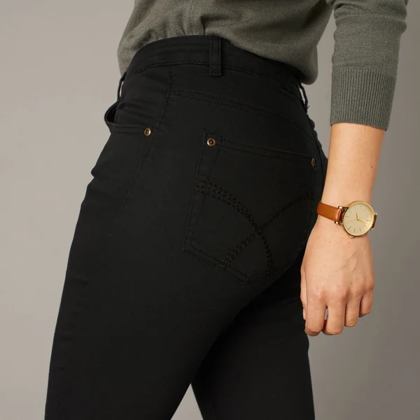 Pantalon sculptant, 5 poches, noir