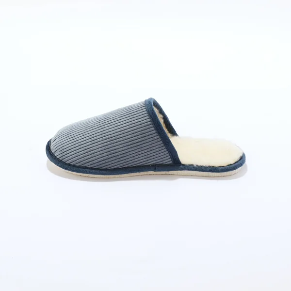 Pantoufles mules velours., bleu jean