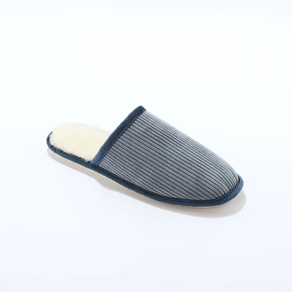 Pantoufles mules velours., bleu jean