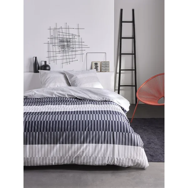 PARURE 160X210CM ET TAIE OREILLER 65X100CM 57 FILS RAYURES