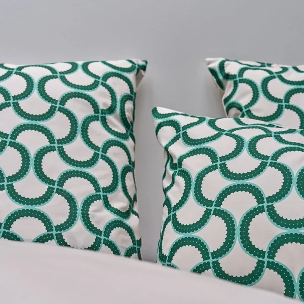 Parure de lit coton bio Jardin Urbain - Vert Feuille - 260 x 240 cm