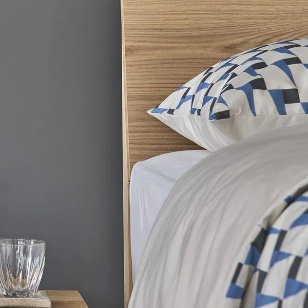 Parure de lit coton bio Nautique Urbain - Bleu Gris - 240 x 220 cm