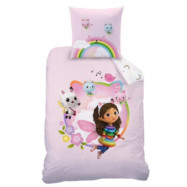 Parure de lit Gabby et la Maison magique® coton, rose / blanc