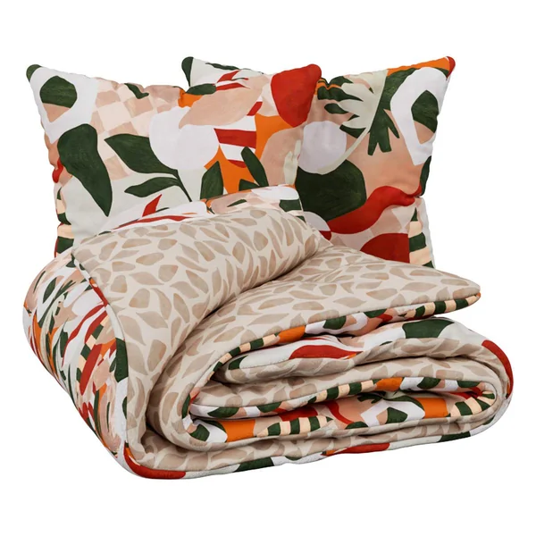 PARURE DE LIT IMPRIMEE AIDEN 220 X 240 COTON MULTICOLORE