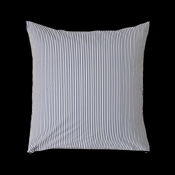 Parure de lit percale Aulne - Rayures Bleu Nautique - 260 x 240 cm